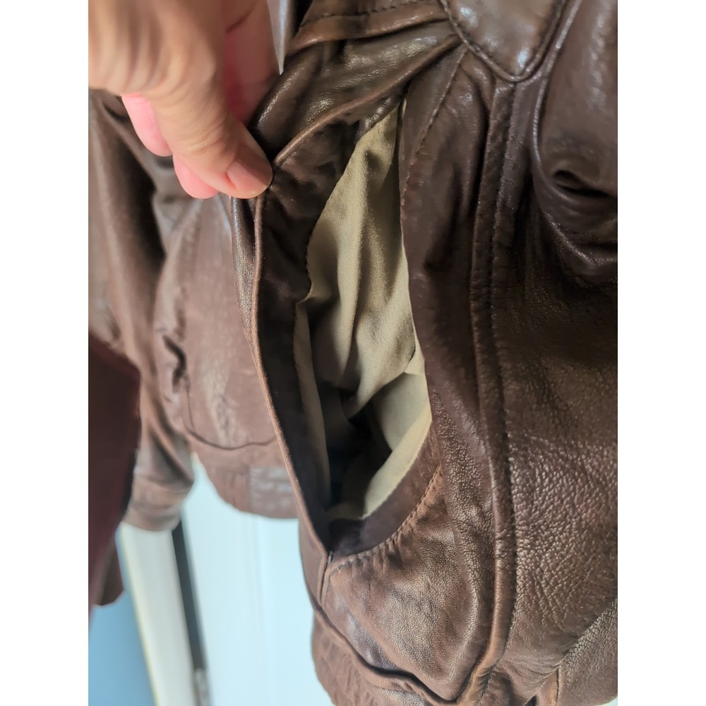 Vintage Expedition Leather Bomber Jacket Made in Korea Brown XL,Incredibly Soft - Picture 7 of 16